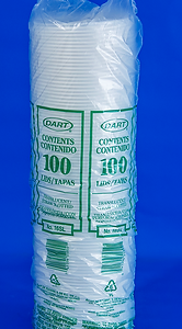 TAPA TRANSLUCIDA CON RANURA POPOTE 16SL DART PAQUETE 10/100